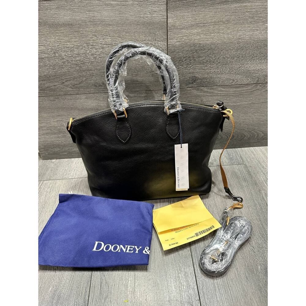 Dooney & Bourke Florentine Leather Satchel Black/Black bag A641294 - Picture 2 of 13